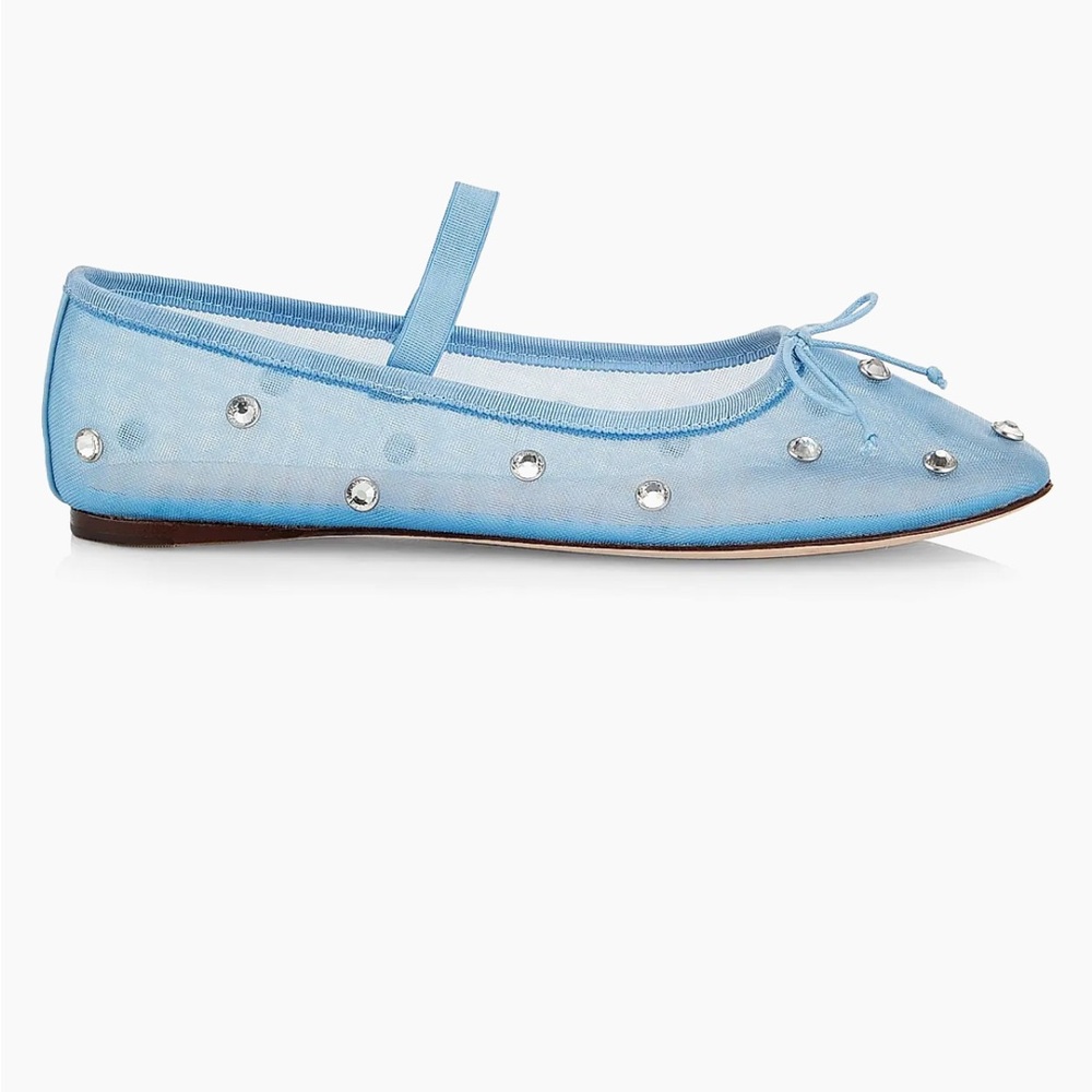 Loeffler Randall Leonie Crystal Mesh Ballet Flats in Blue (size 8.5) NWT
